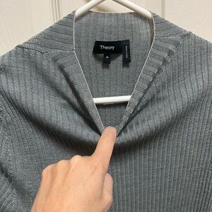 Theory Gray Ribbed Men's Sweater